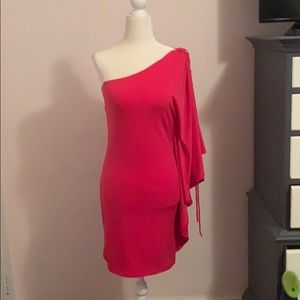 Cache one shoulder cocktail dress